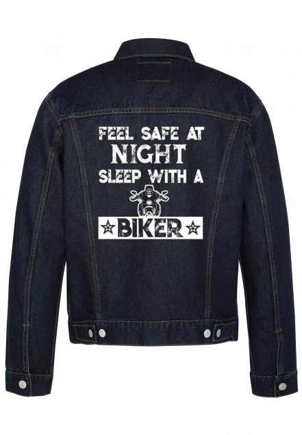 Feel Safe At Night Biker Denim Jacket