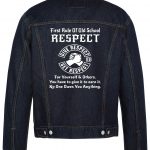 First Rule Of Old School Respect Biker Denim Jacket