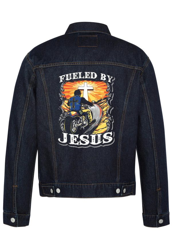 Fueled By Jesus Biker Denim Jacket