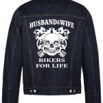 Husband $ Wife Bikers For Life Biiker Denim Jacket