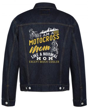 I Am A Motocross Mom Biker Denim Jacket