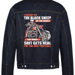 I Might Be The Black Sheep Biker Denim Jacket