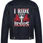 I Ride With Jesus Biker Denim Jacket