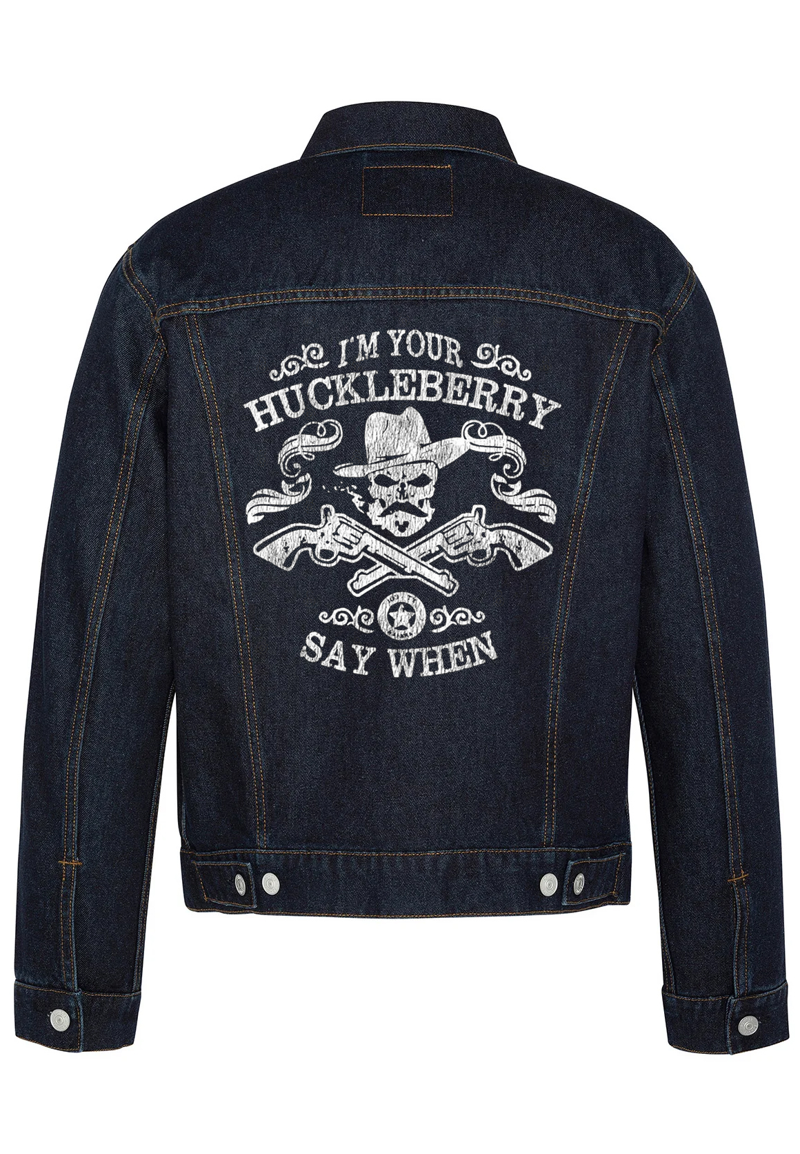 I'm Your Huckleberry Biker Denim Jacket