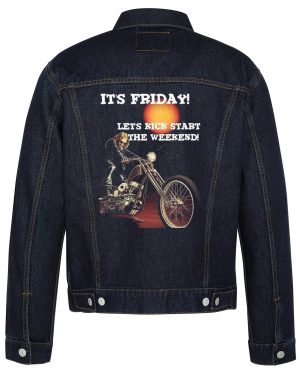 It's Friday Biker Denim Jacket