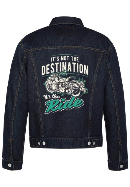 It's Not The Destination Biker Denim Jacket