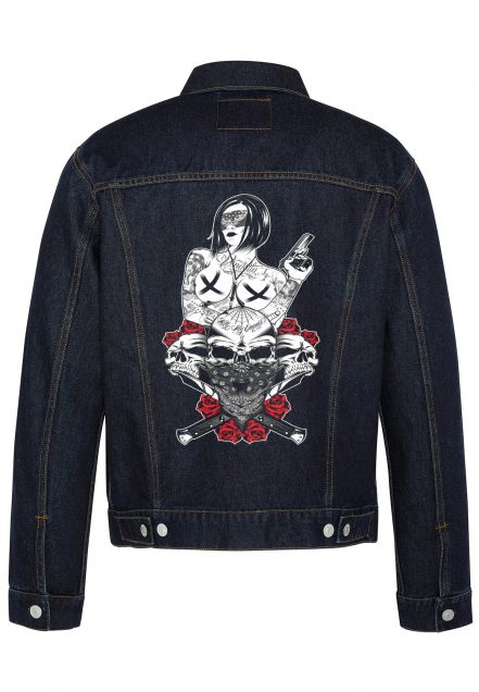 Kill My Enemies Biker Denim Jacket