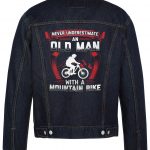Never Underestimate An Old Man Biker Denim Jacket