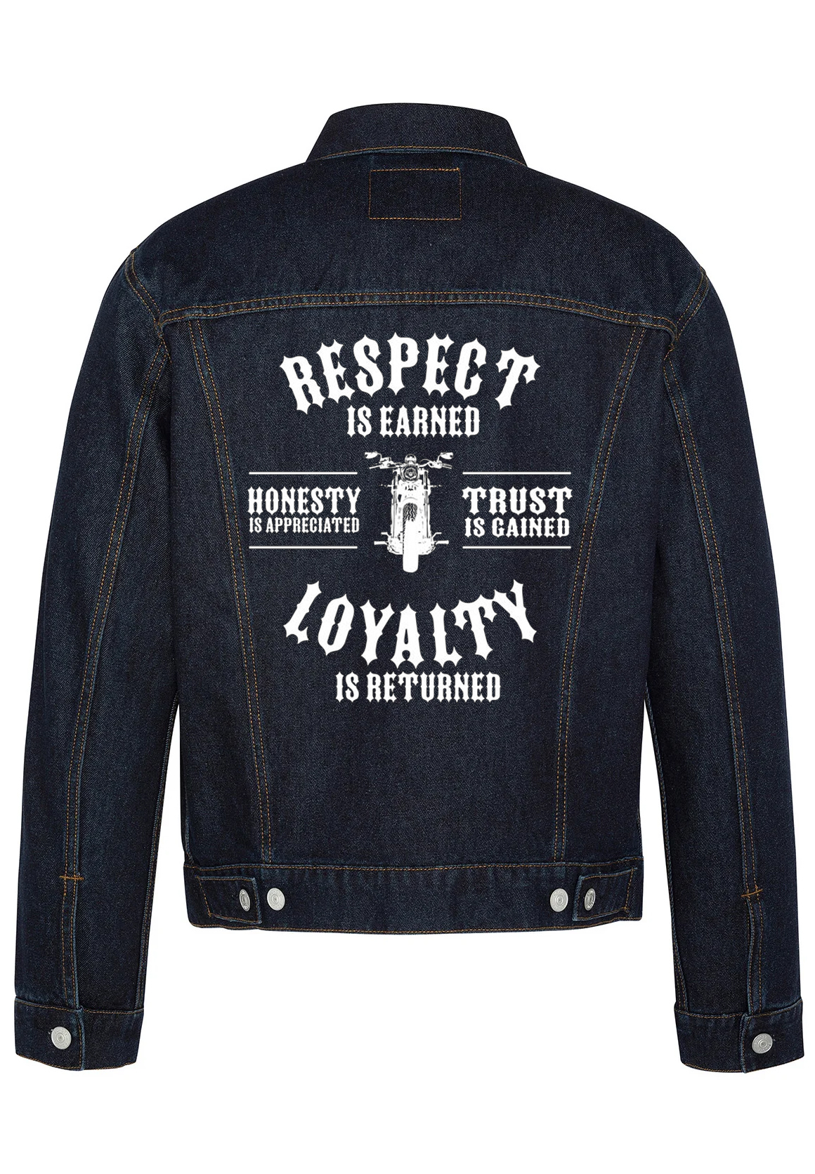 Respect Is Earned Biker Denim Jacket