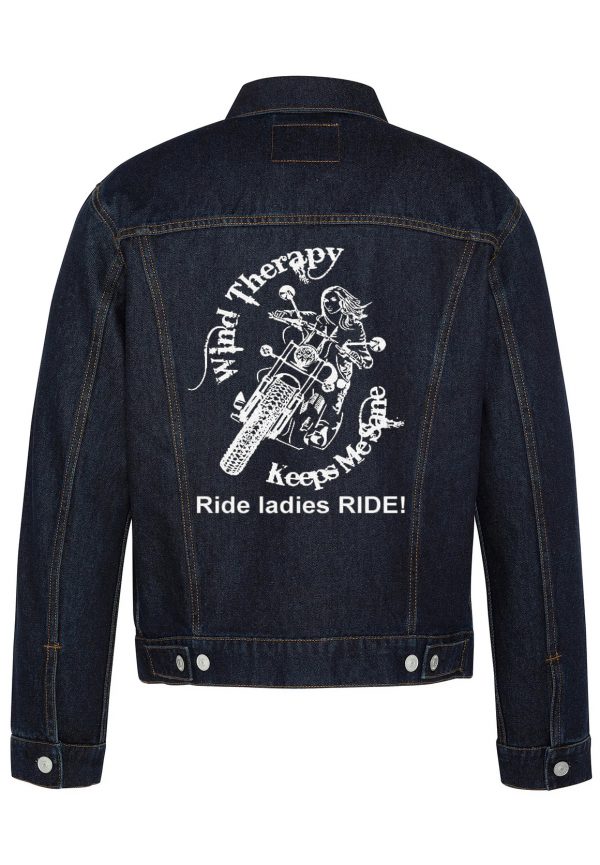 Ride Ladies Ride Biker Denim Jacket