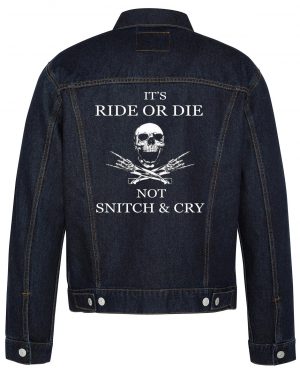 Ride Or Die Biker Denim Jacket1