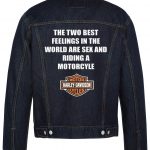 Riding A Motorcycle Biker Denim Jacket