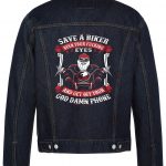 Save A Biker Open Your Fucking Biker Denim Jacket