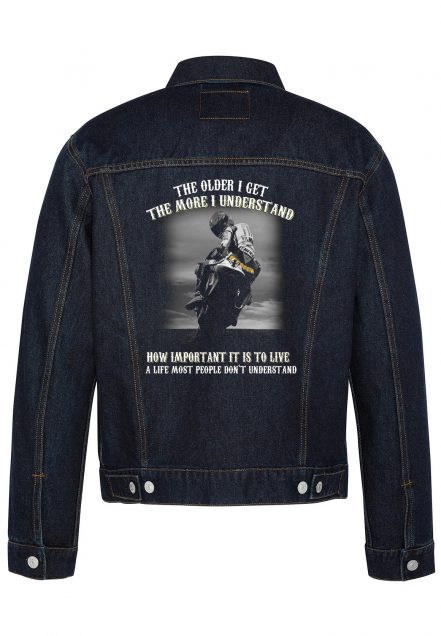 The Older I Get Biker Denim Jacket