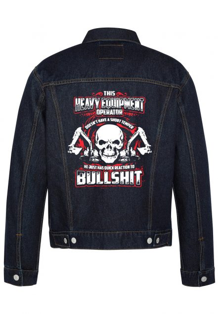 This Heavy Equipment Operator Biker Denim Jacket