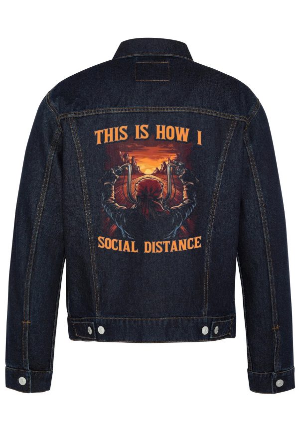 This Is How I Social Distance Biker Denim Jacket