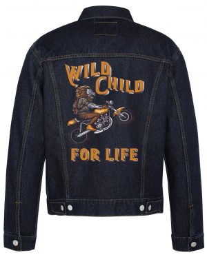 Wild Child For Life Biker Denim Jacket