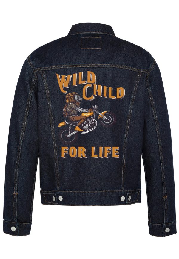 Wild Child For Life Biker Denim Jacket