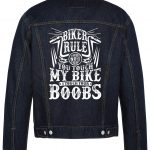 You Touch My Bike I Touch Your Boobs Biker Denim Jacket