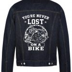 You're Never Lost On A Bike Biker Denim Jacket