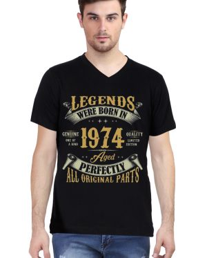 Legends Were Born In V Neck T-Shirt