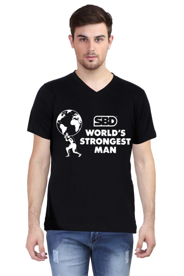 World’s Strongest Man V Neck T-Shirt