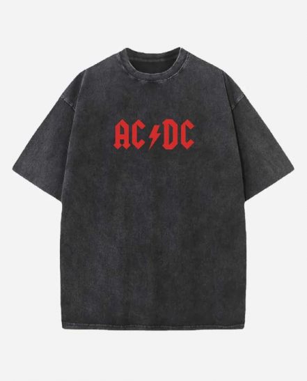 AC DC Acid Wash Oversized T-Shirt | Swag Shirts