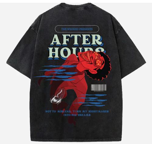 AFTER HOURS Acid Wash Oversized T-Shirt - Image 3