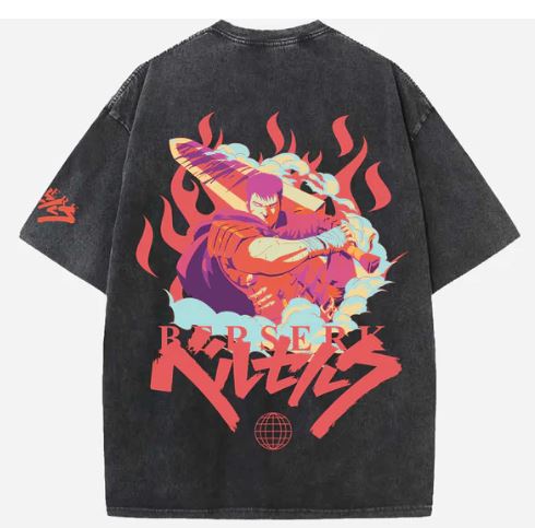 BERSERK Acid Wash Oversized T-Shirt - Image 3