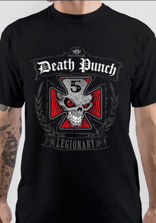 Five Finger Death Punch Interface Skull T-Shirt - Official Band Tee, Black, Unisex Size L - View #9