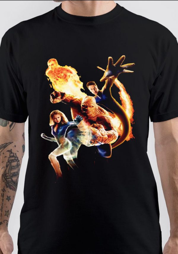 T-Shirt Fantastic Four Logo - Produit Officiel Marvel, Coupe Classique