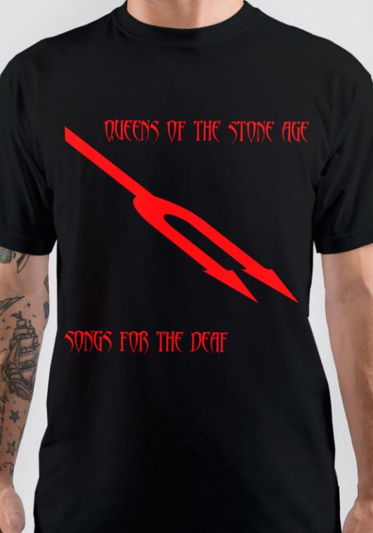 Maglietta Queens Of The Stone Age – Songs For The Deaf – Ufficiale Uomo, Nero