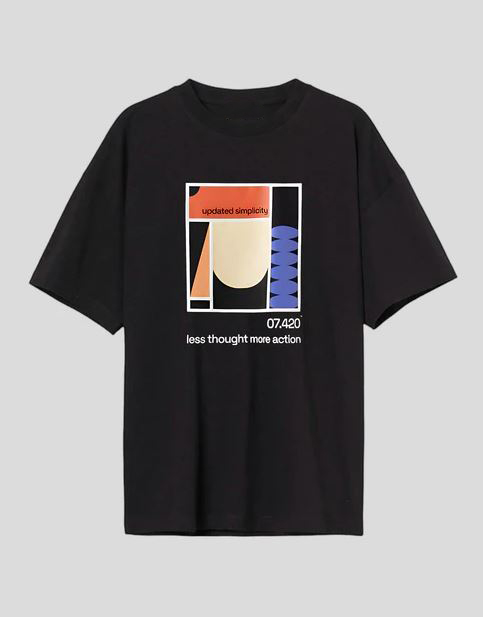 Less Thoughts More Action Oversized T-Shirt