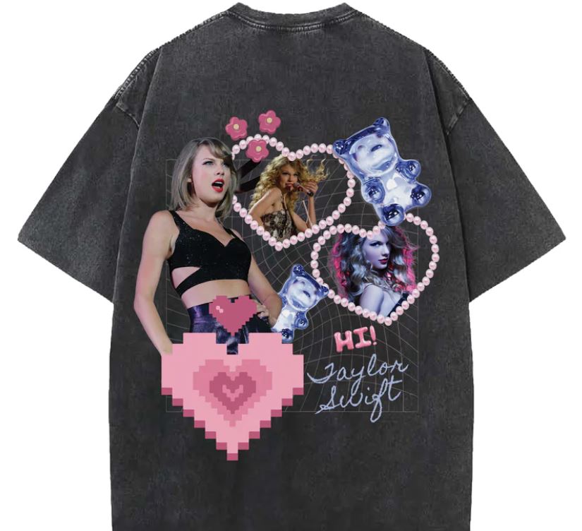 Taylor Swift Acid Wash Oversized T-Shirt - Image 2