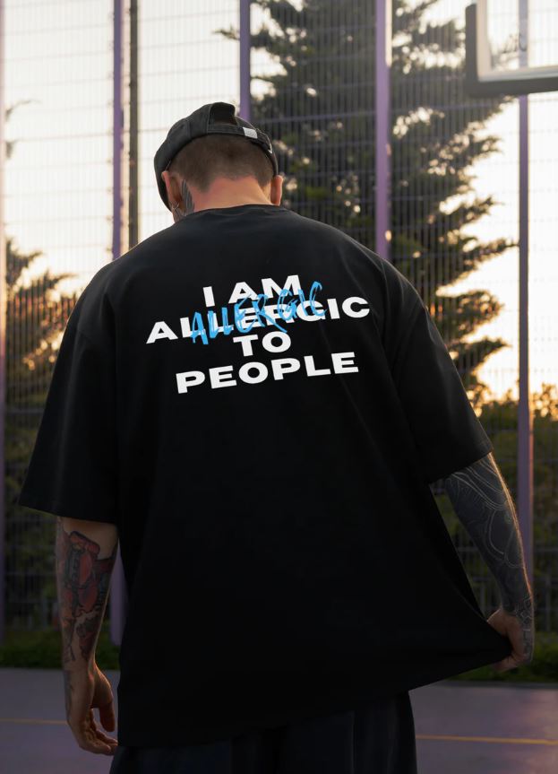 Allergic To People Oversized T-Shirt