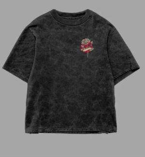 SKULL ROSE Acid Wash Oversized T-Shirt