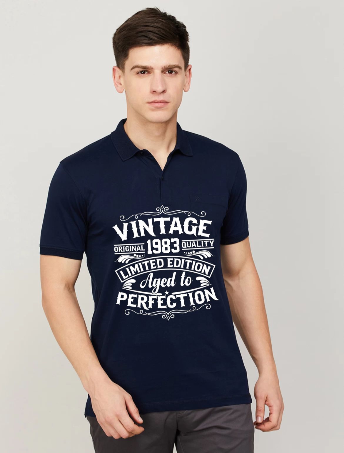 Vintage Original 1983 Quality Limited Edition Aged To Perfection Polo T-Shirt