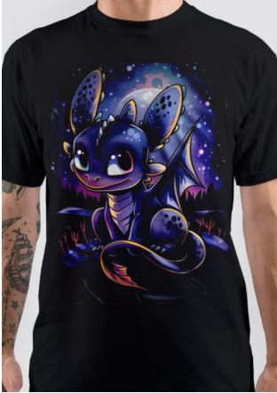 Dragon Half Sleeve Black T-Shirt