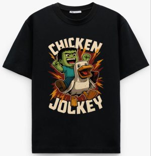 chicken jockey gif minecraft movie T-Shirt