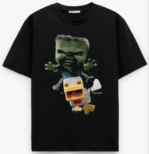 A Minecraft Movie Chicken Jockey Baby Zombie Attack T-Shirt
