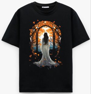Elven Maiden in a Luscious Garden - Fantasy T-Shirt