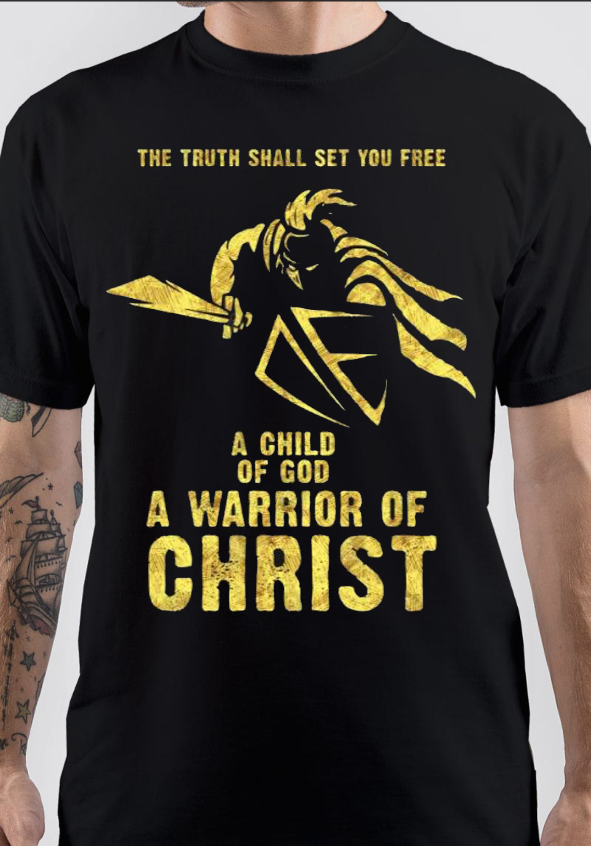 Knights Templar Motto A Child of GOD a Warrior of CHRIST T-Shirt