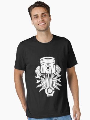 Piston lable printed T-Shirt