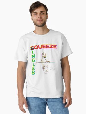Retro Style Squeeze Band Music Man Printed T-Shirt