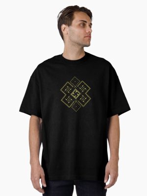 Swastika. Solar signs. Ancient ornament. Sacred geometry Oversized T-Shirt