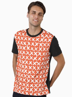 Lines and obliques Joining together in geometric imperfection to create a faux Crosstitch pattern Graphic T-Shirt