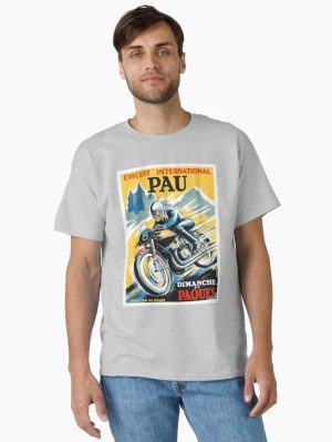1950 Pau French Grand Prix Motorcycle Race Poster Classic T-Shirt