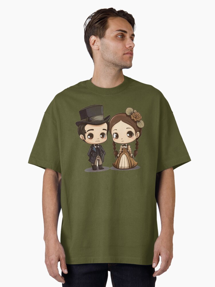 Cute Victorian Kawaii Couple Oversized T-Shirt