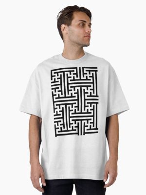 Unusual Traditional Swastika Pattern Oversized T-Shirt