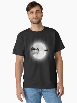 Moonlight Nature Guitar Printed T-Shirt